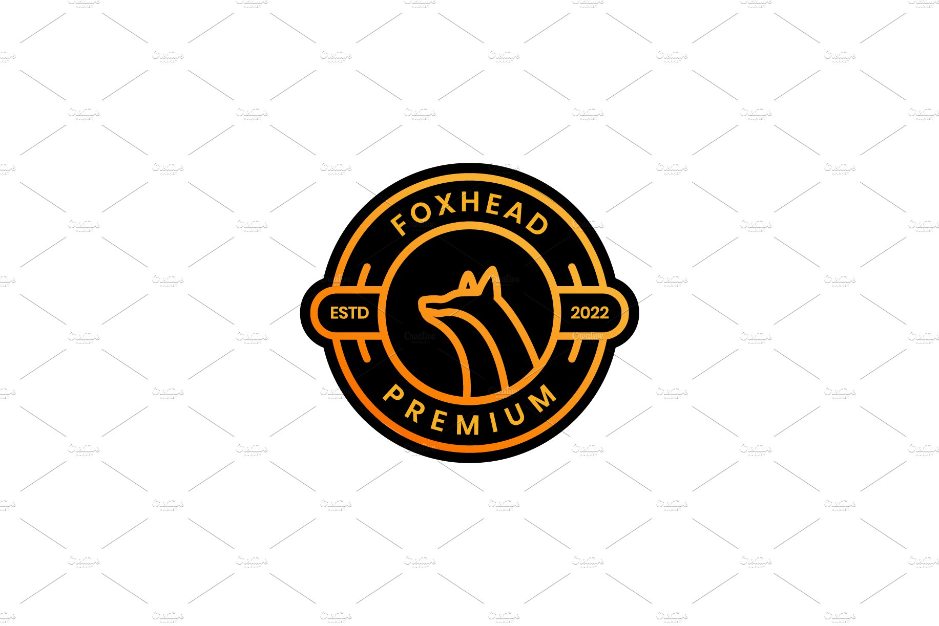head fox line minimal badge logo cover image.
