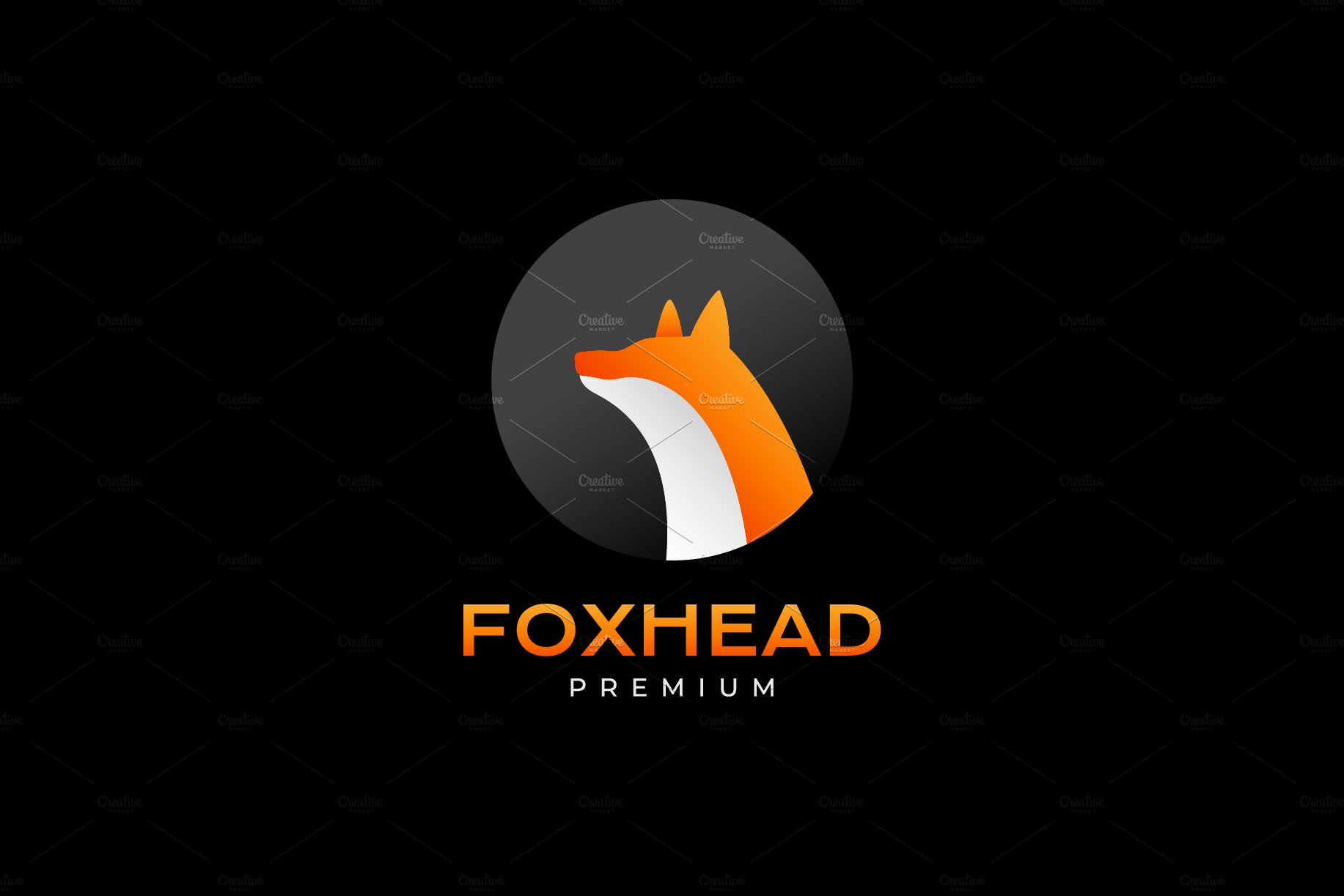 head fox with circle abstract logo cover image.