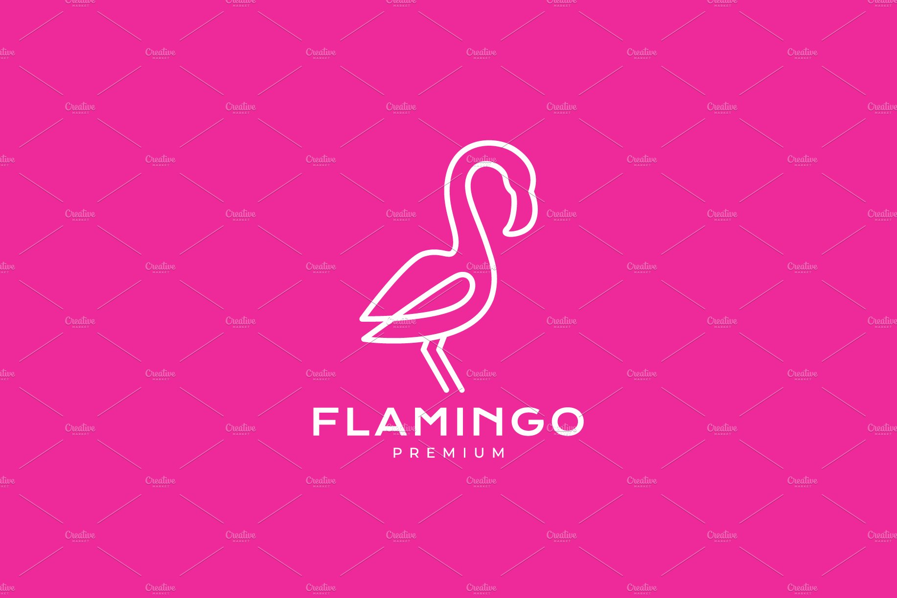 flamingo continuous line modern logo cover image.