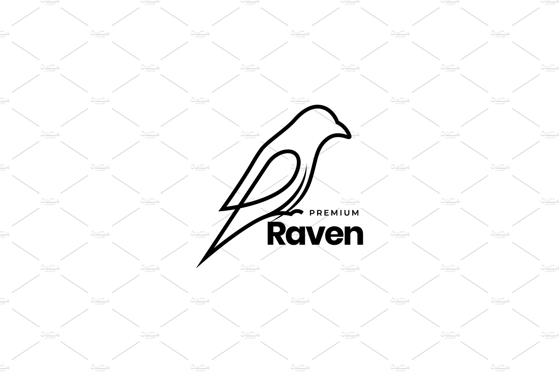 bird raven minimal modern line logo cover image.