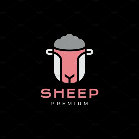 head sheep modern colorful logo cover image.