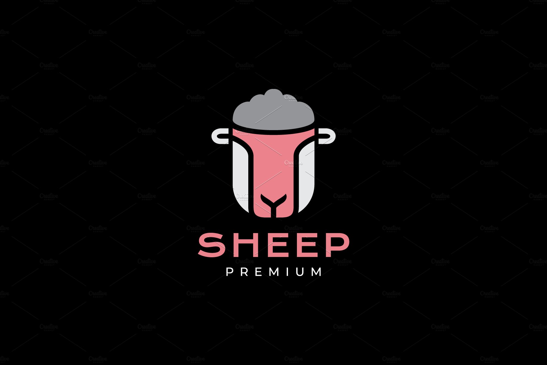 head sheep modern colorful logo cover image.