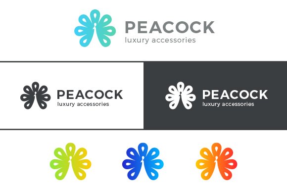 Peacock Logo Luxury Negative space preview image.