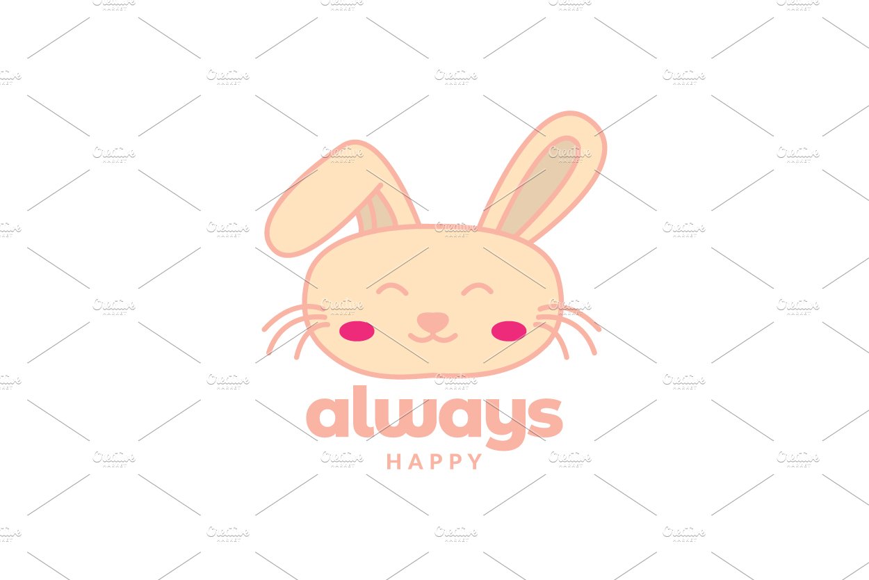 rabbit or bunny head face smile cute cover image.