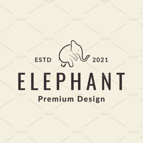 hipster line little elephant logo cover image.