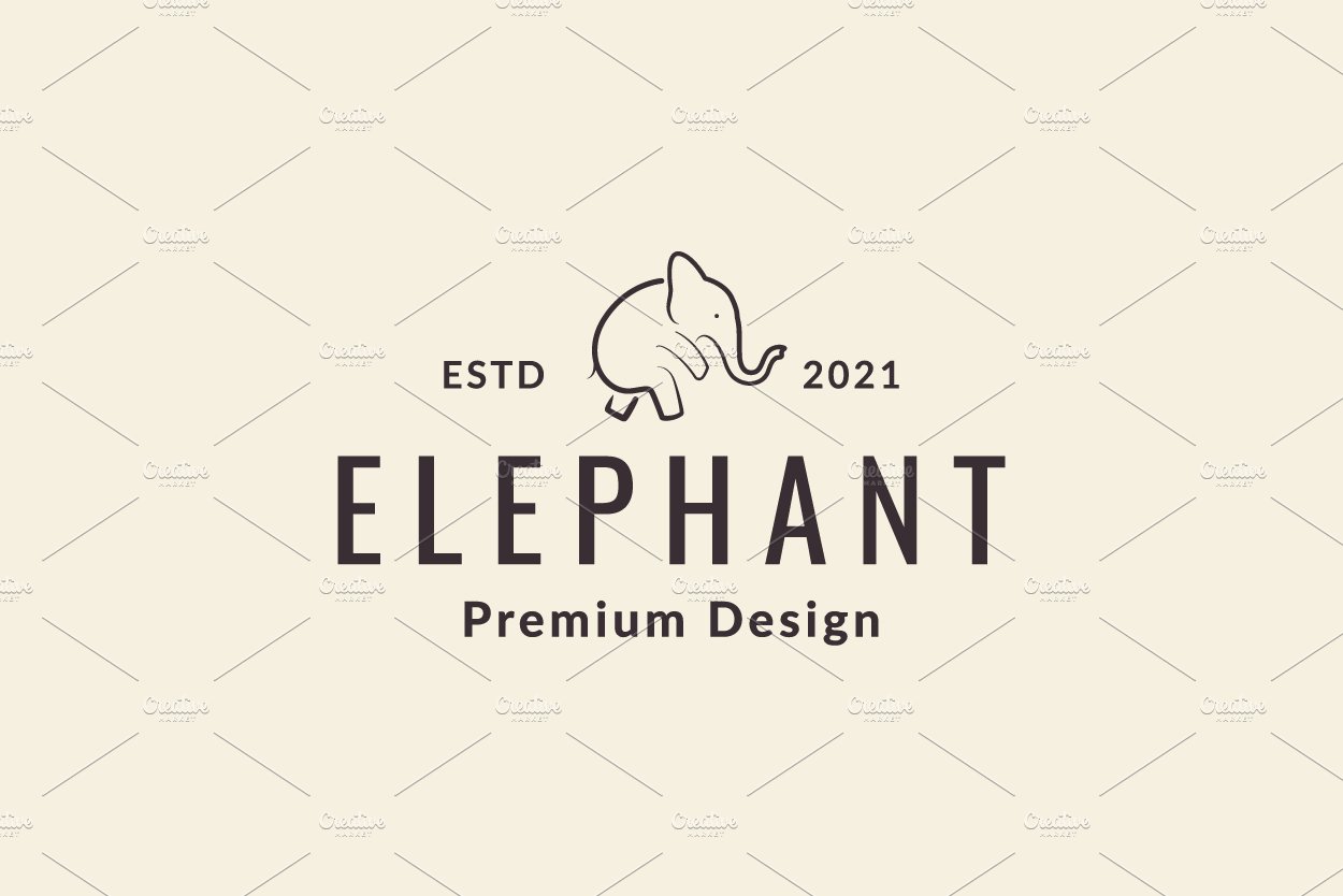 hipster line little elephant logo cover image.