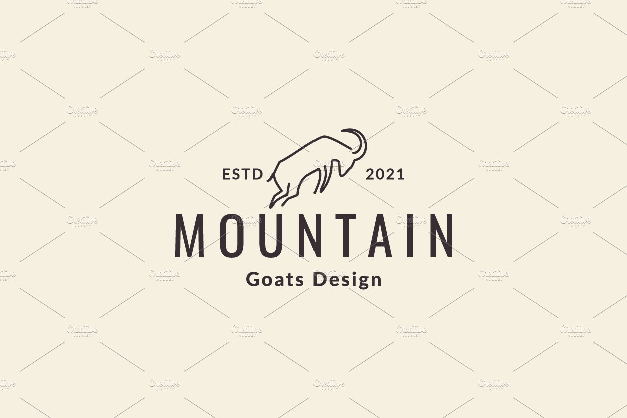 goat jump vintage logo symbol icon cover image.