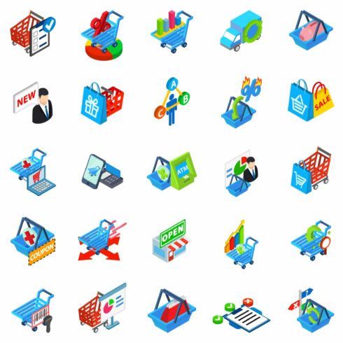 Purchase shop icons set cover image.