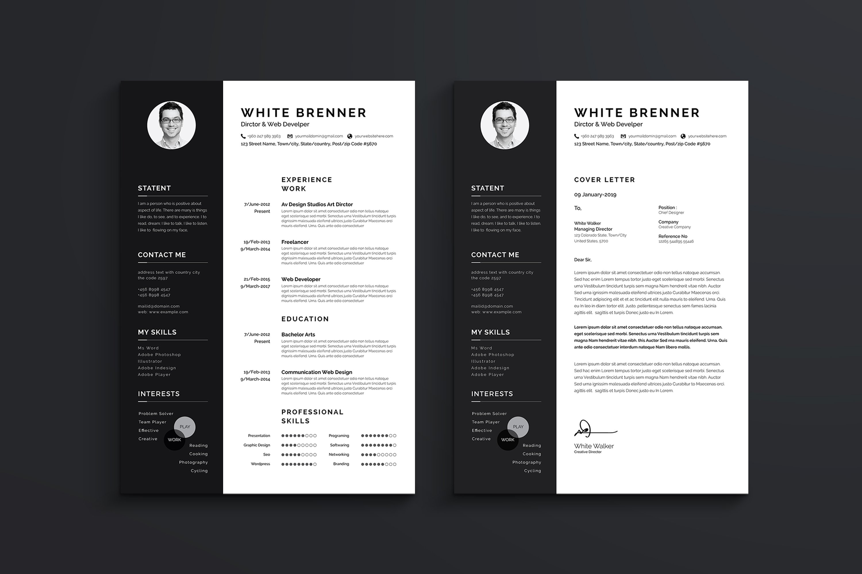 06 minimal black white resume template 184
