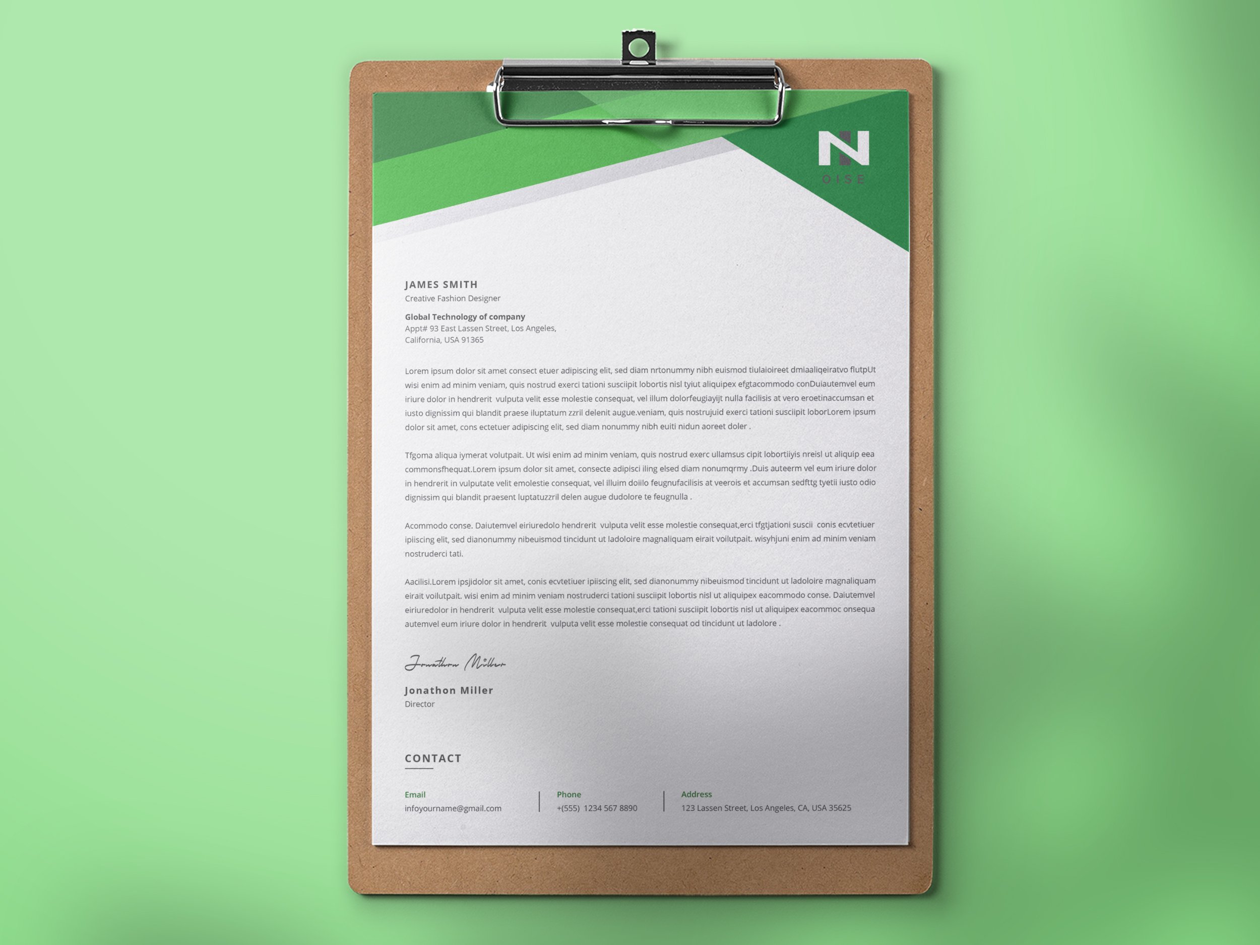 Letterhead Word Template preview image.