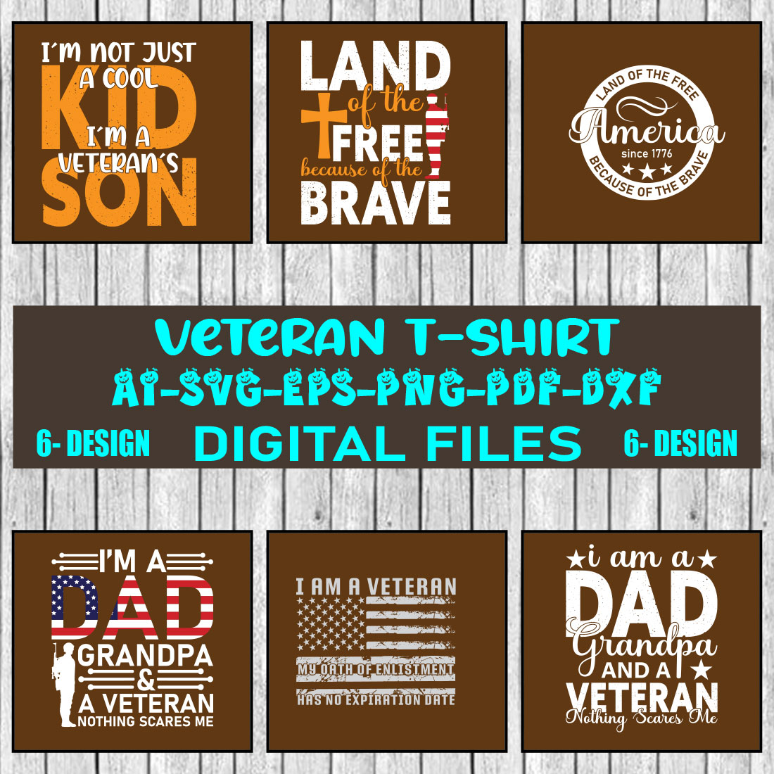 Veteran T-shirt Design Bundle Vol-3 cover image.