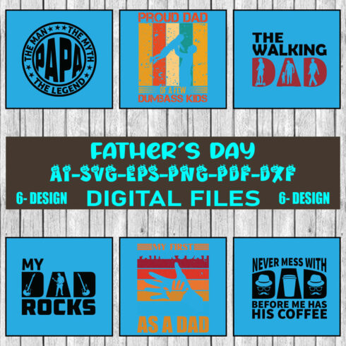 Dad Svg Bundle, Father's Day Svg Bundle, Dad Quotes Svg Bundle Vol-01 cover image.