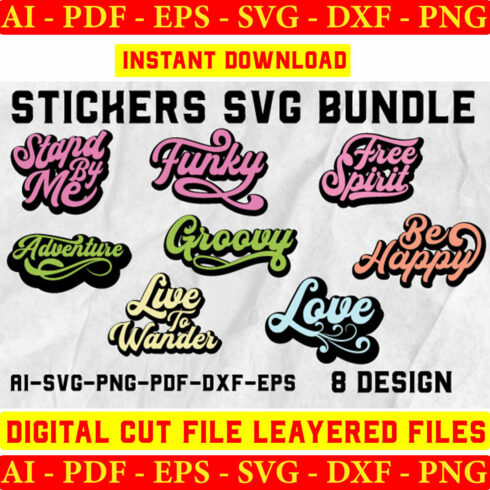 Stickers SVG Bundle cover image.