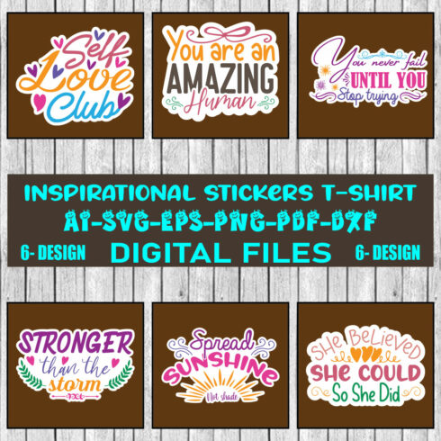 Inspirational stickers SVG Design bundle Vol-02 cover image.