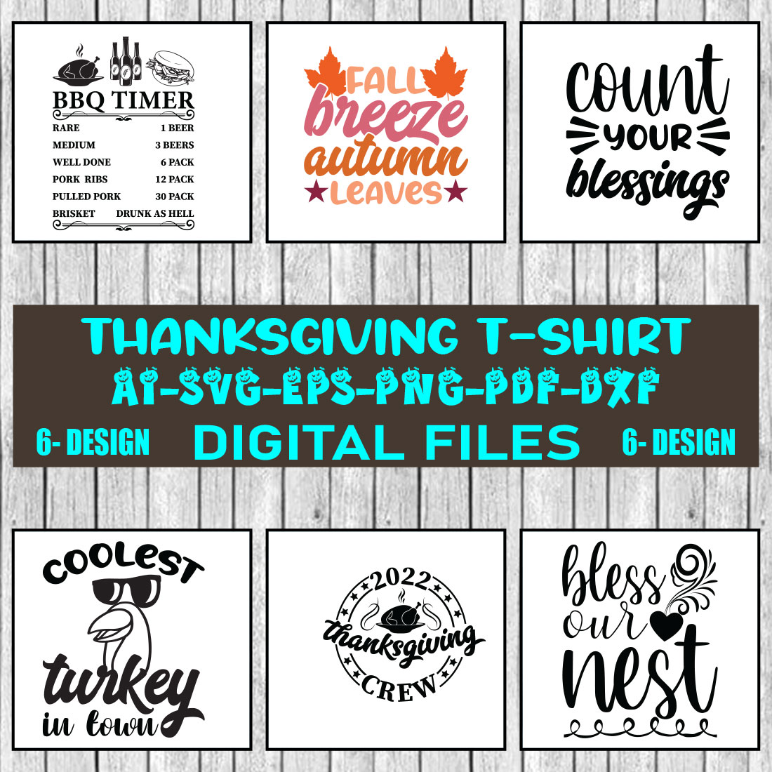 Thanksgiving T-shirt Design Bundle Vol-1 cover image.