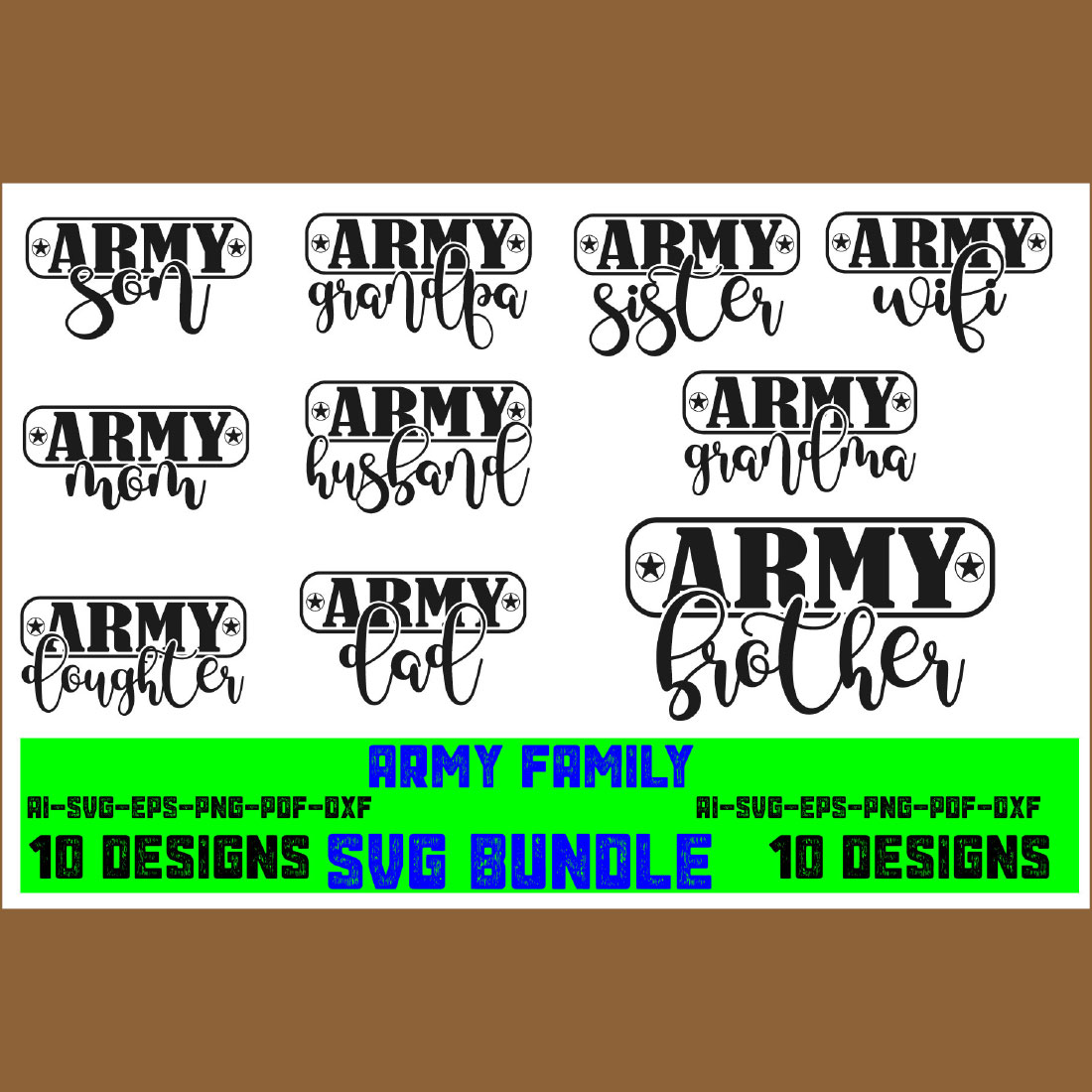 Army family SVG Bundle Veteran's Day SVG Memorial Day SVG cover image.