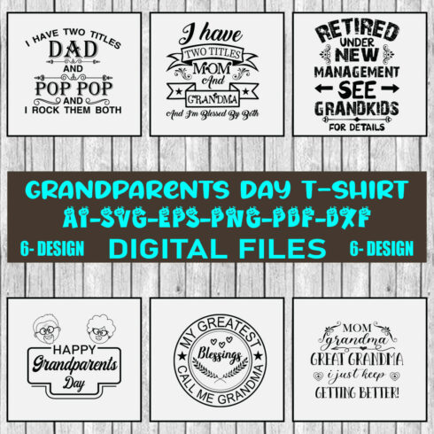 Grandparents Day T-shirt Design Bundle Vol-2 cover image.