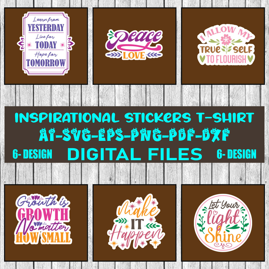 Inspirational stickers SVG Design bundle Vol-01 cover image.