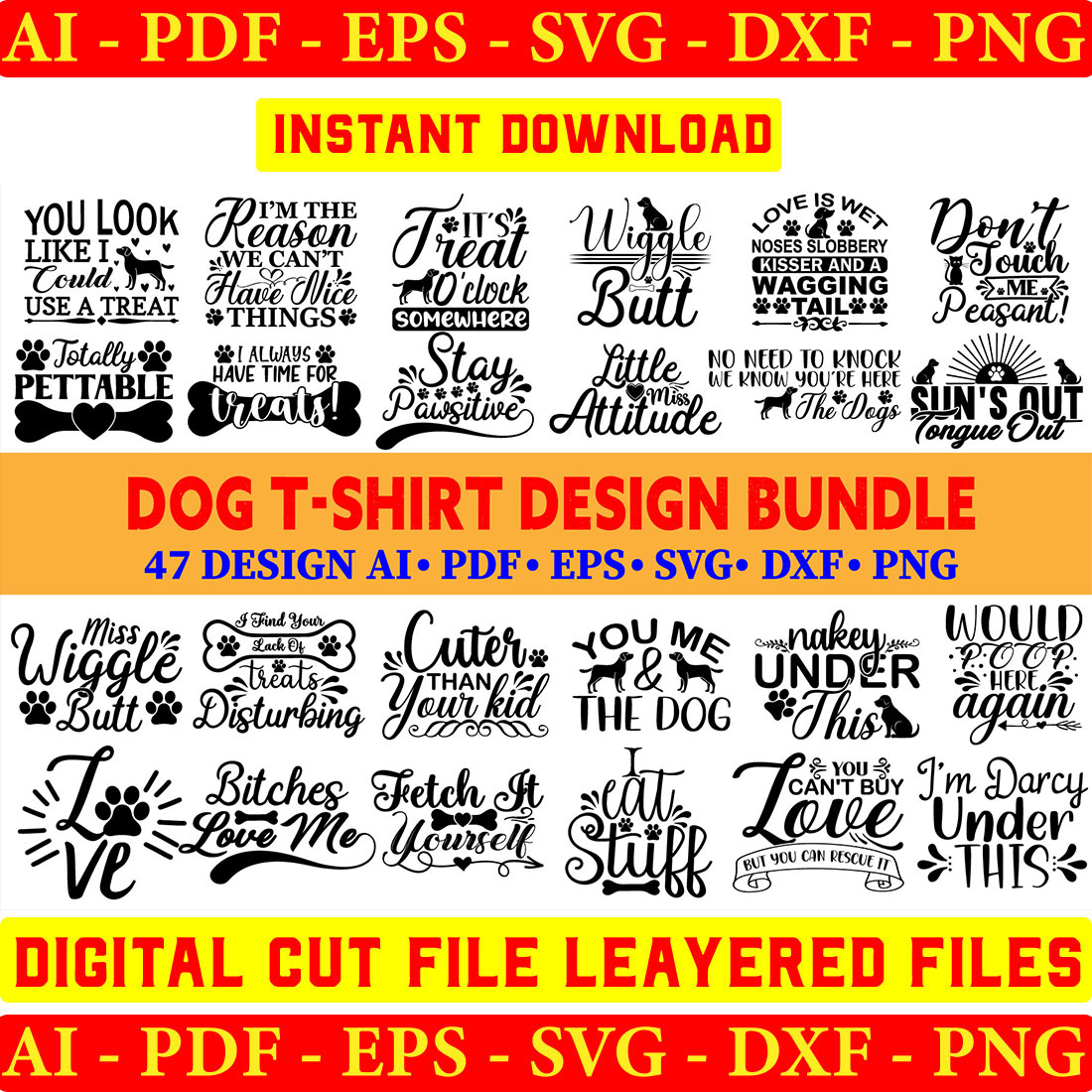 Dog T-shirt Design Bundle cover image.