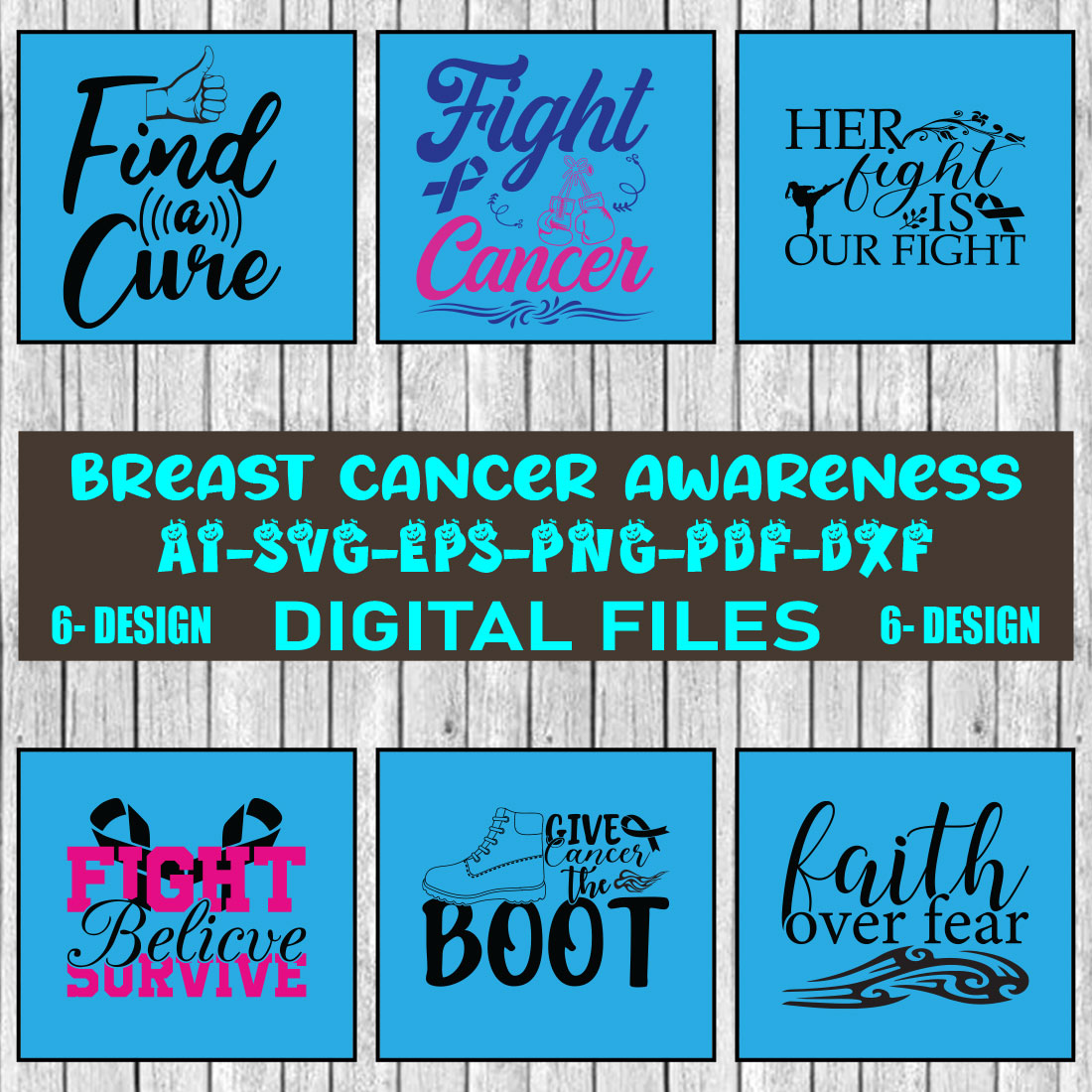 Breast Cancer Awareness SVG T-shirt Design Bundle - MasterBundles