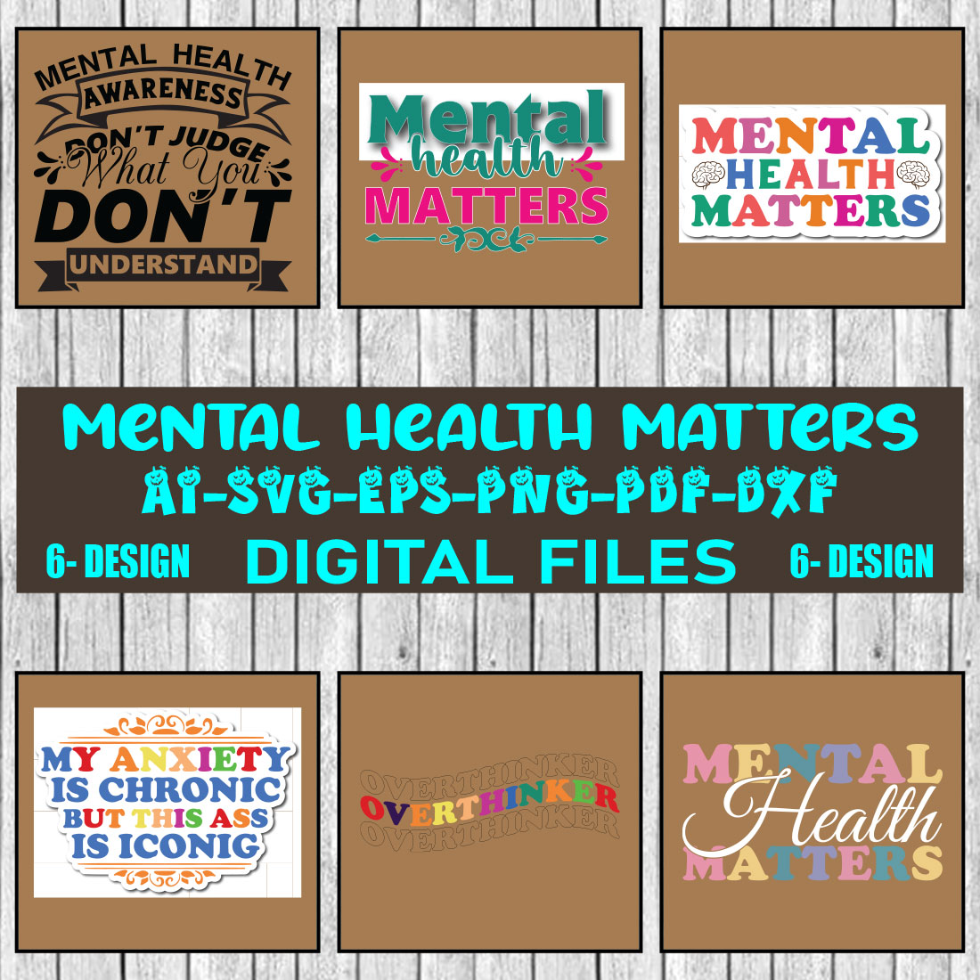 Mental Health Matters SVG Designs Bundle Vol-03 cover image.