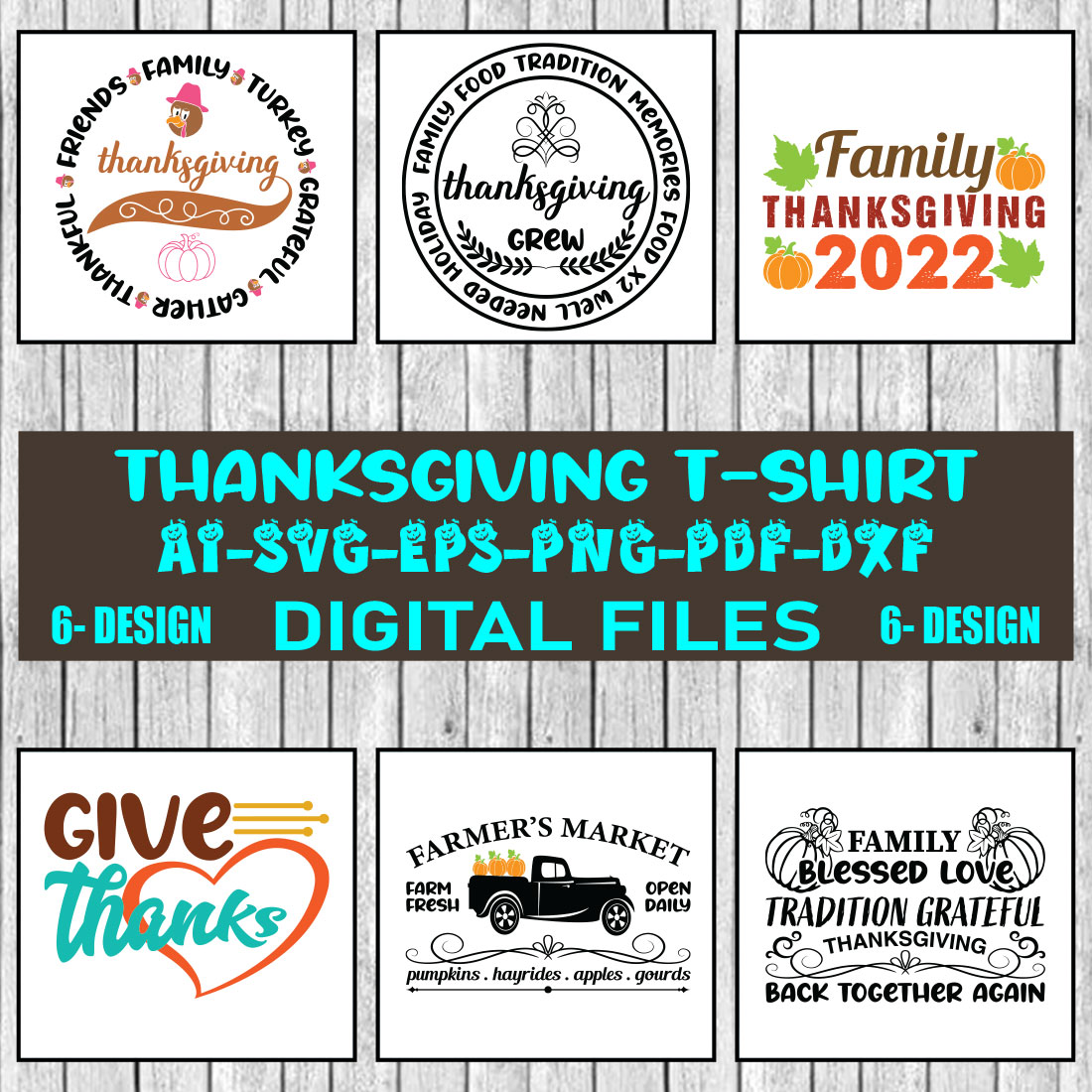 Thanksgiving T-shirt Design Bundle Vol-2 cover image.