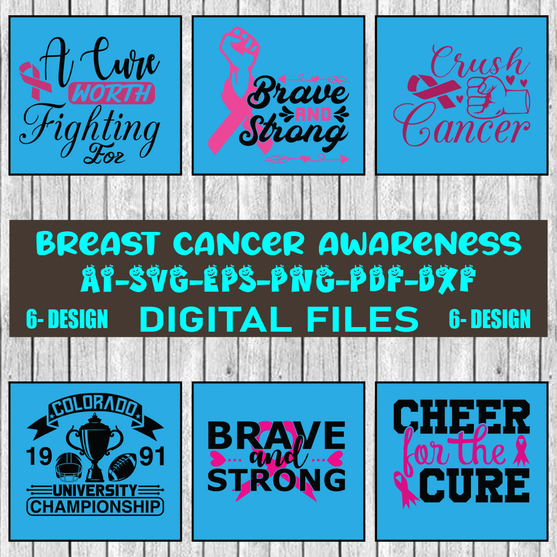 Breast Cancer Awareness T-shirt Design Bundle Vol-1 cover image.