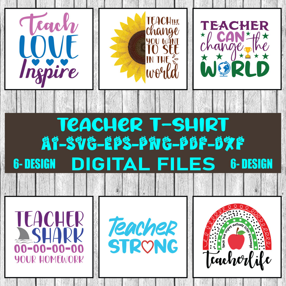 Teacher T-shirt Design Bundle Vol-3 cover image.