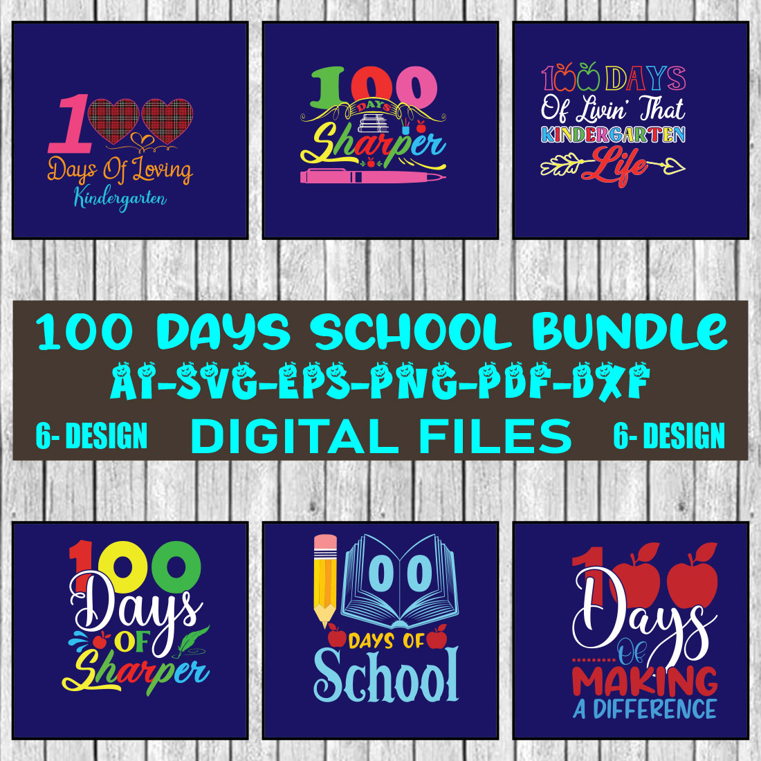 100 Days School T-shirt Design Bundle Vol-2 cover image.