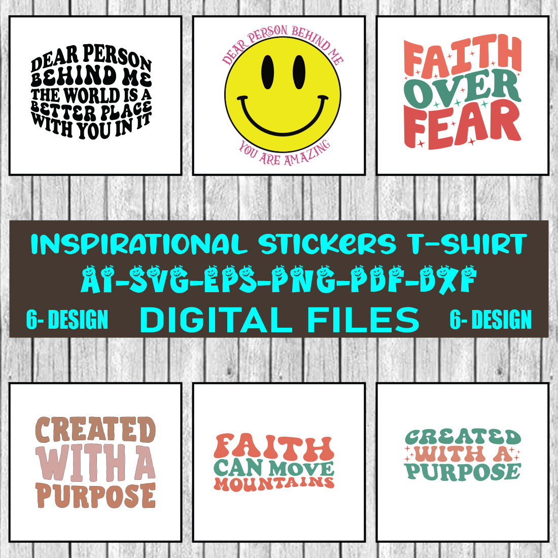 Inspirational stickers SVG Design bundle Vol-04 cover image.