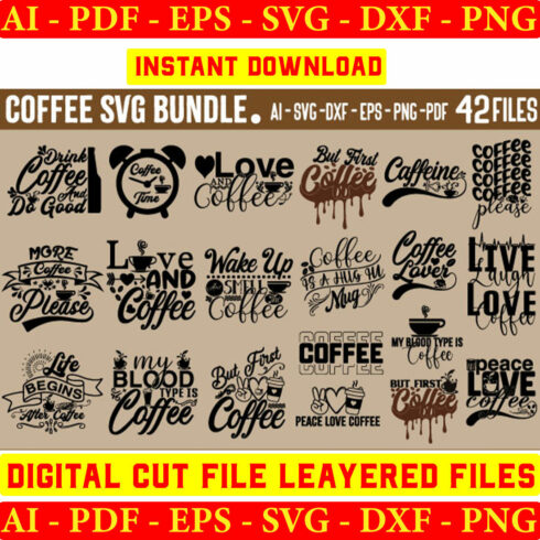 Coffee SVG Design Bundle cover image.