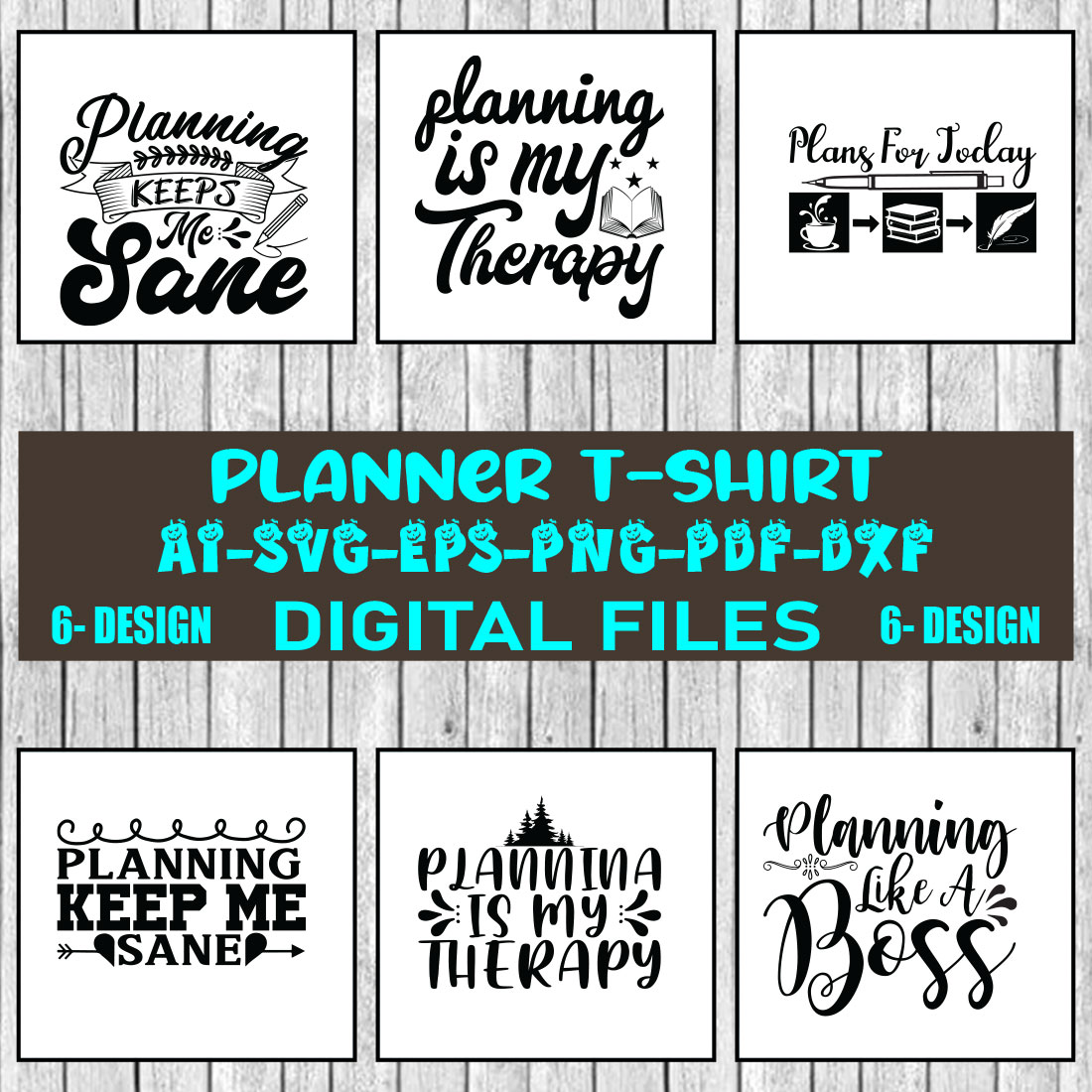 Planner T-shirt Design Bundle Vol-6 cover image.