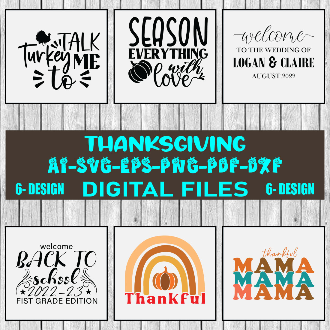 Thanksgiving Bundle SVG Files Vol-06 cover image.