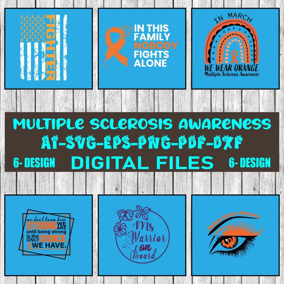 Multiple Sclerosis Awareness SVG Files Vol-01 cover image.