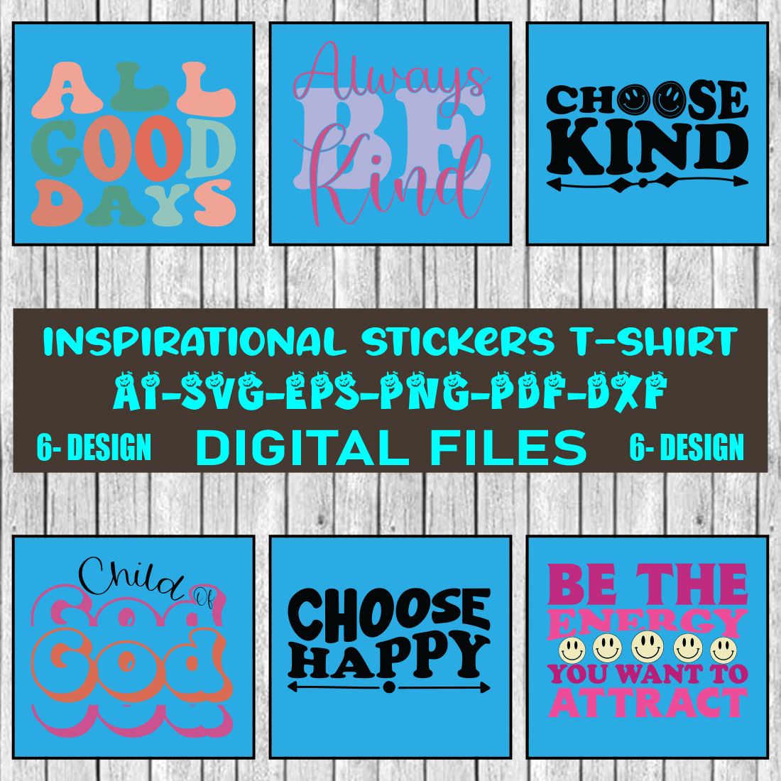 Inspirational stickers SVG Design bundle Vol-03 cover image.