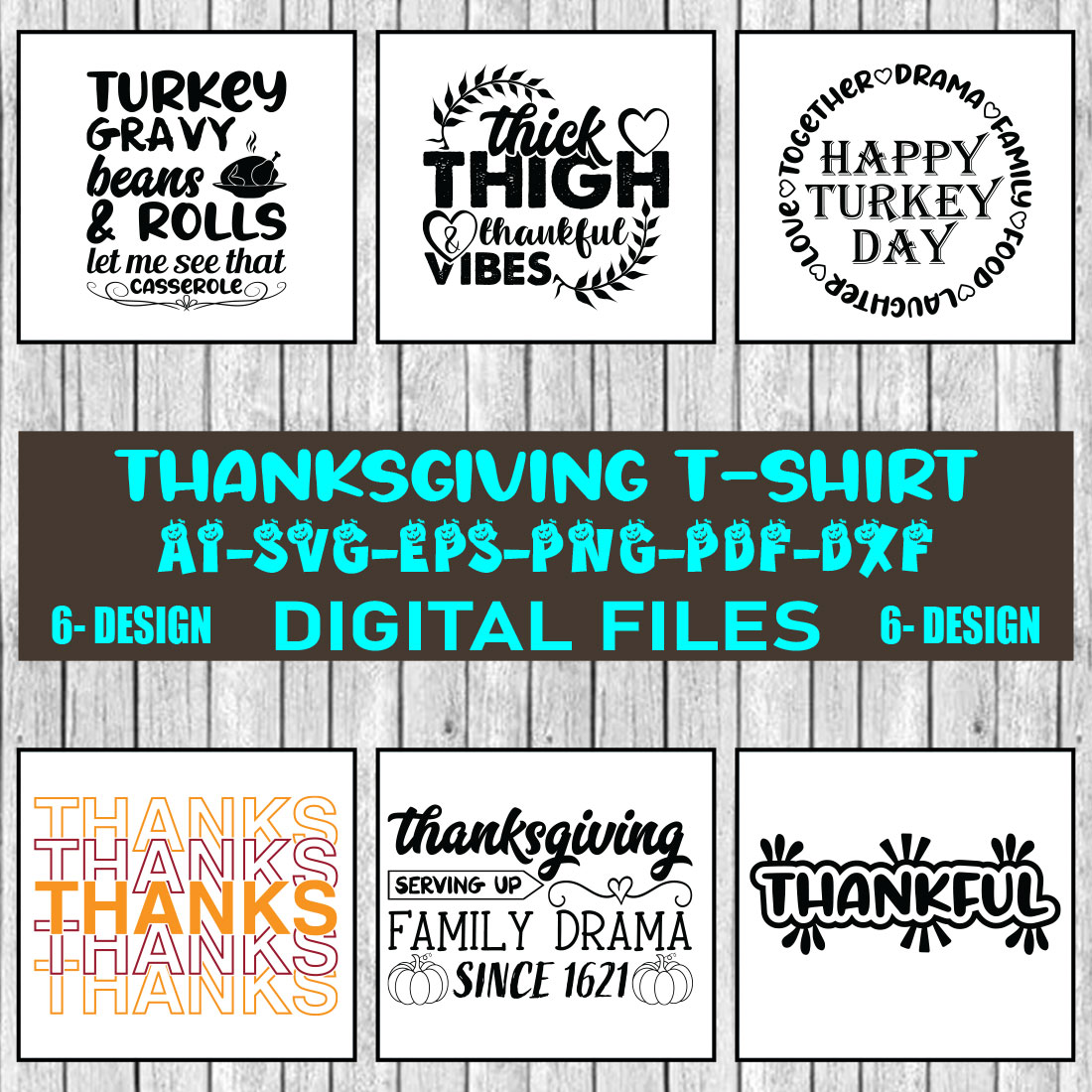 Thanksgiving T-shirt Design Bundle Vol-8 cover image.