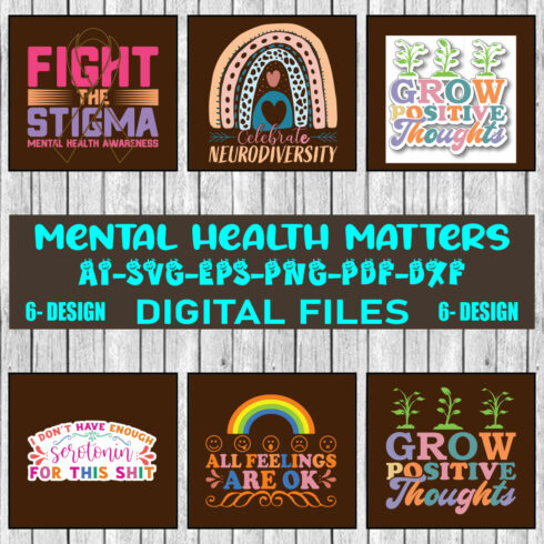 Mental Health Matters SVG Designs Bundle Vol-01 cover image.