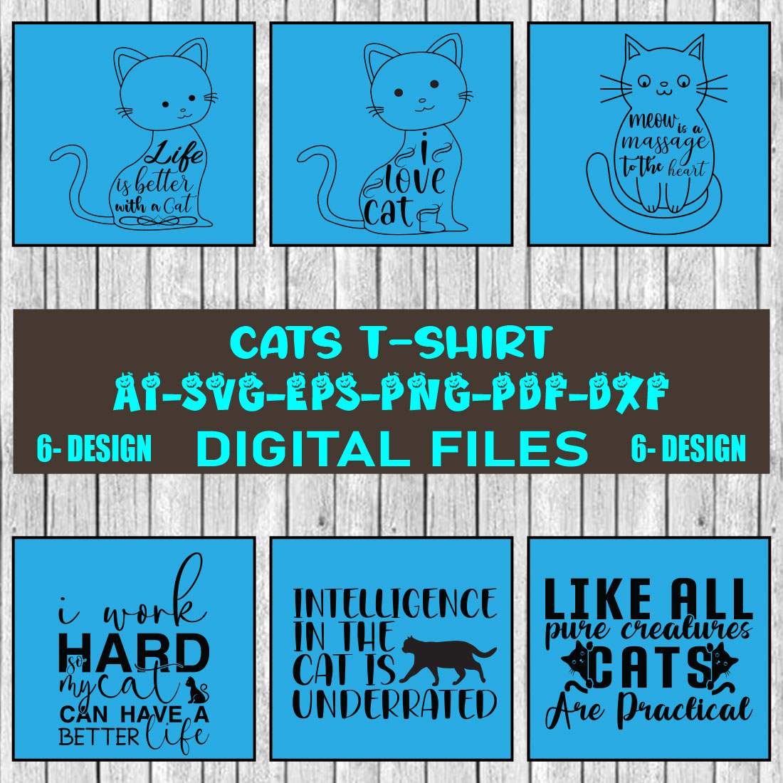 Cats T-shirt Design Bundle Vol-2 cover image.
