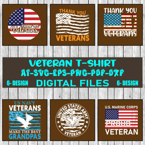 Veteran T-shirt Design Bundle Vol-7 cover image.