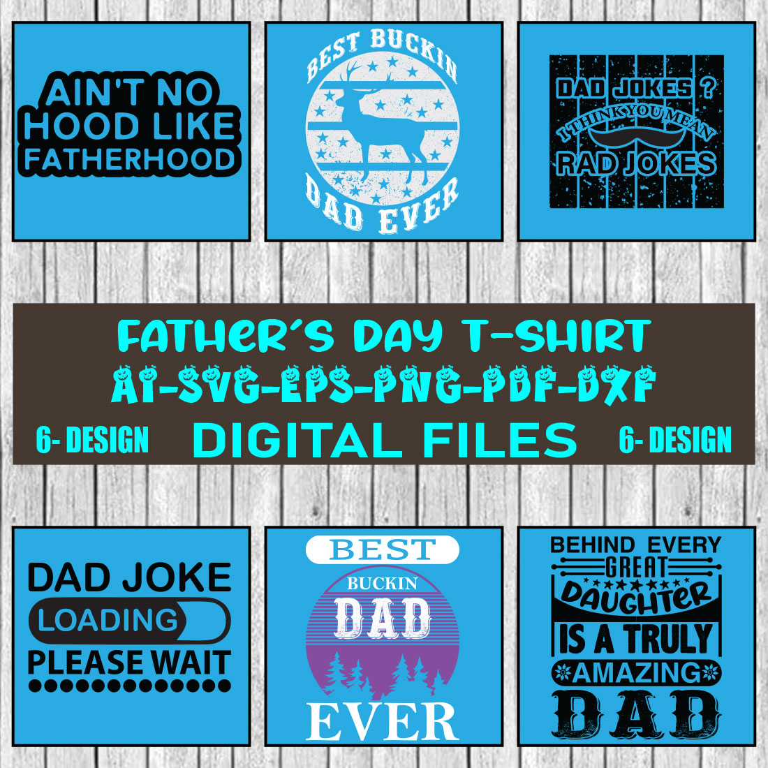 Father's Day T-shirt Design Bundle Vol-1 cover image.