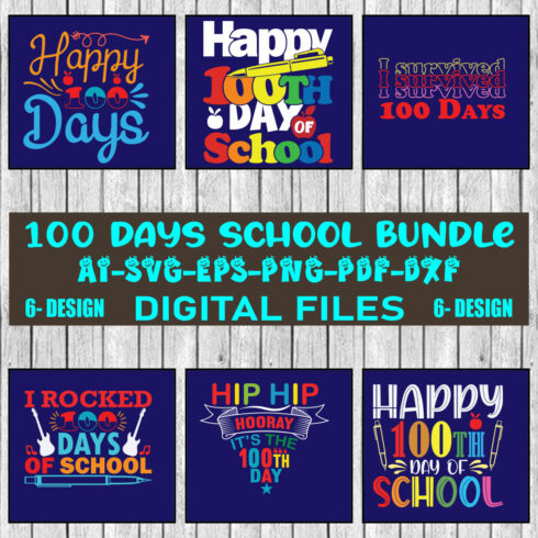 100 Days School T-shirt Design Bundle Vol-4 cover image.