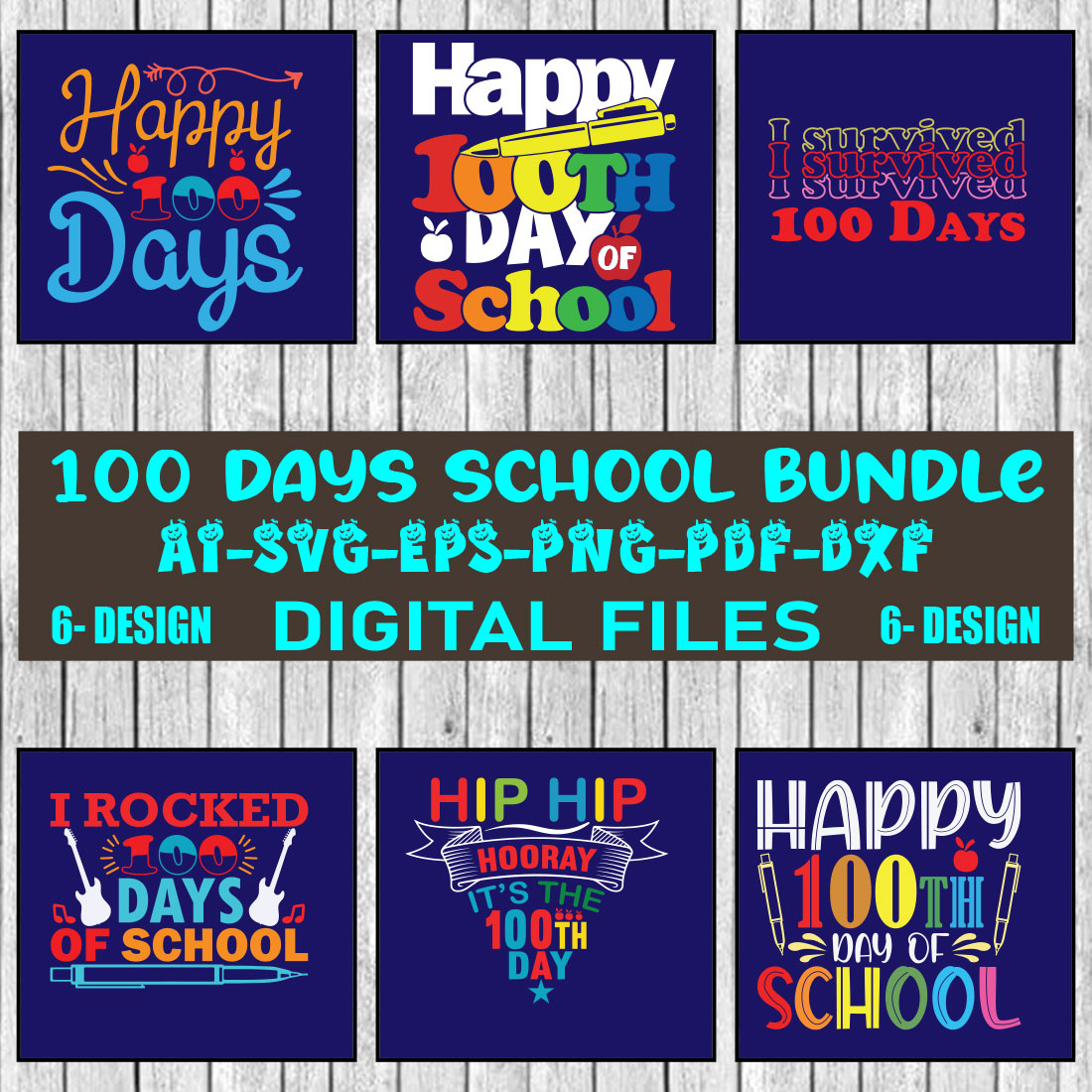 100 Days School T-shirt Design Bundle Vol-4 cover image.