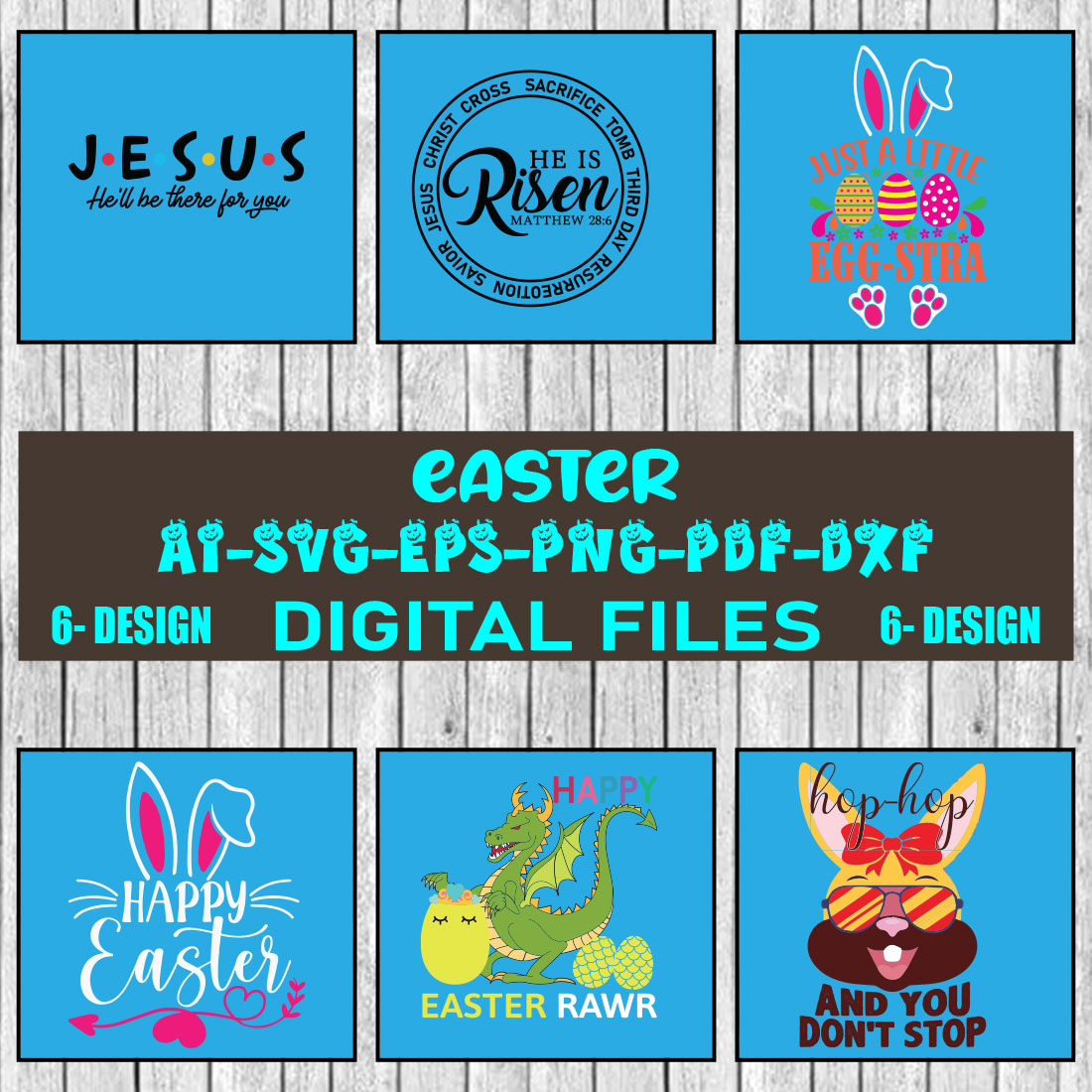 Happy Easter SVG Bundle, Easter SVG, Easter quotes, Easter Bunny svg, Easter Egg svg, Easter png, Spring svg, Vol-06 cover image.