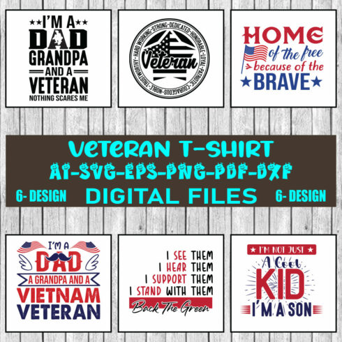 Veteran T-shirt Design Bundle Vol-11 cover image.