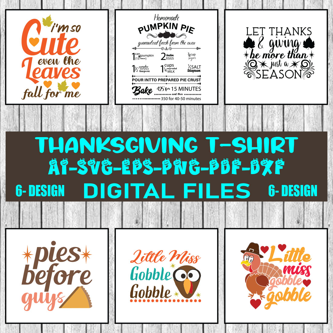 Thanksgiving T-shirt Design Bundle Vol-5 cover image.