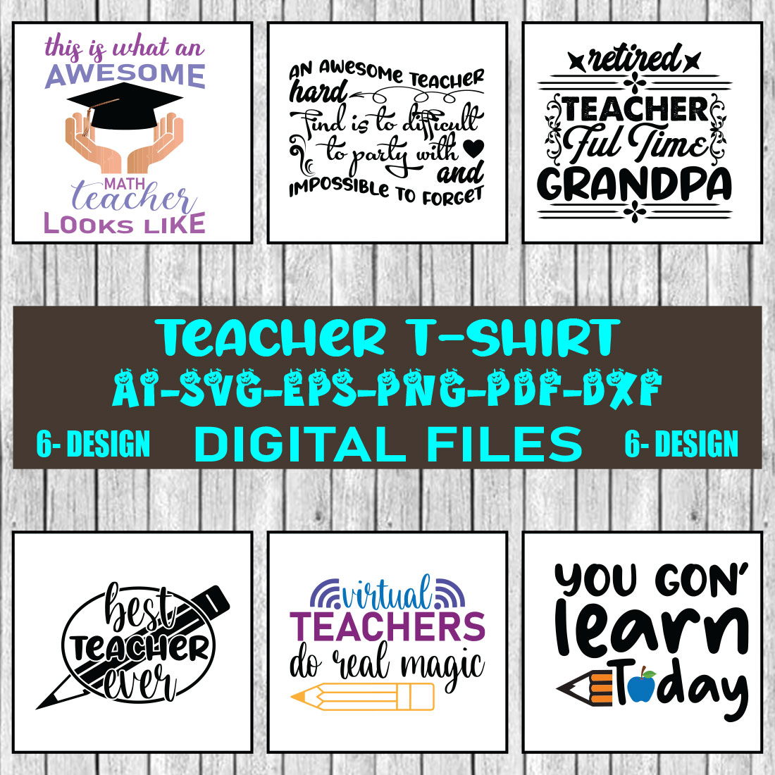 Teacher T-shirt Design Bundle Vol-5 cover image.