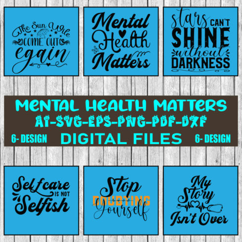 Mental Health Matters SVG Designs Bundle Vol-06 cover image.