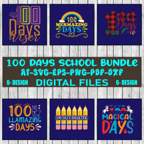 100 Days School T-shirt Design Bundle Vol-3 cover image.