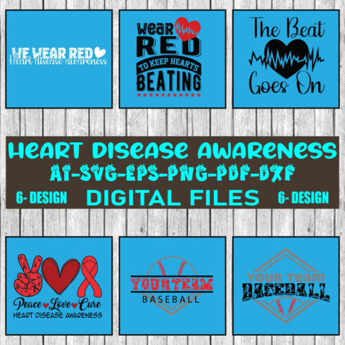 Heart Disease Awareness SVG Files cover image.