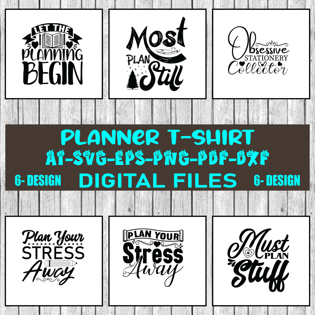 Planner T-shirt Design Bundle Vol-2 cover image.